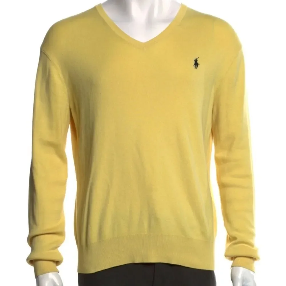 Polo by Ralph Lauren Men's V-Neck Sweater in Sunny Yellow Size XLT